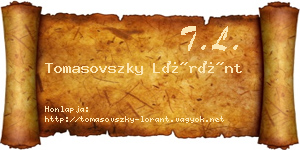 Tomasovszky Lóránt névjegykártya