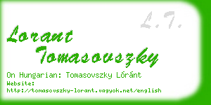 lorant tomasovszky business card